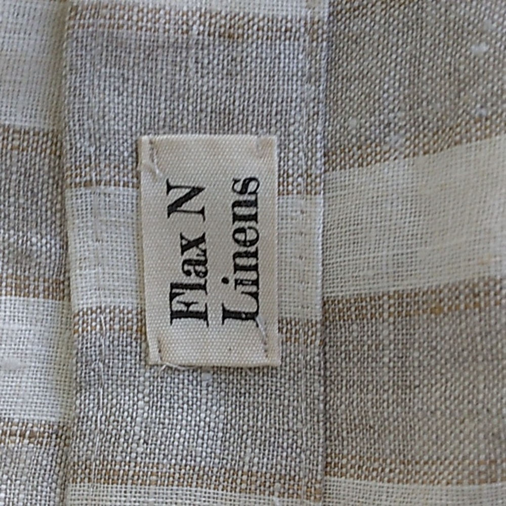 Striped Cream Ruffle LINEN Apron - Picture 4 of 5